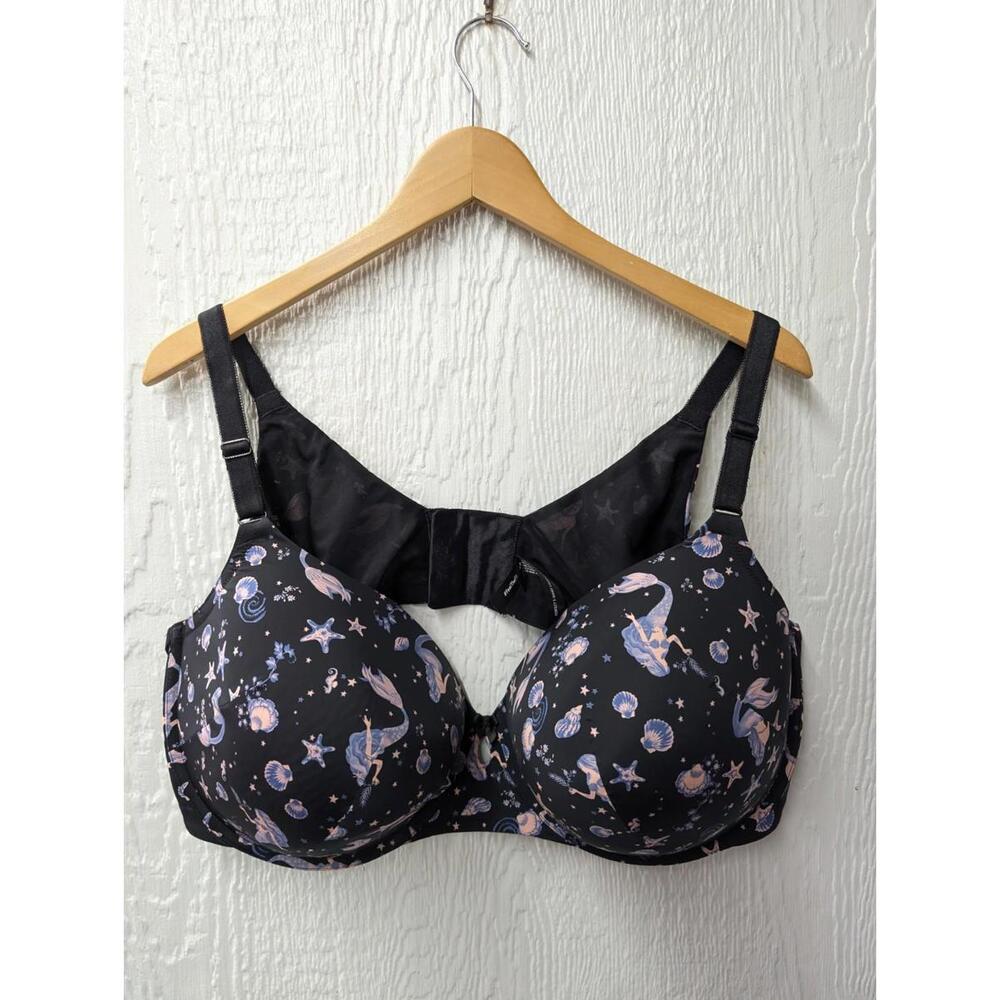 Torrid Black Mermaid Perfect T-Shirt Lightly Lined Underwire Bra Size 48DDD